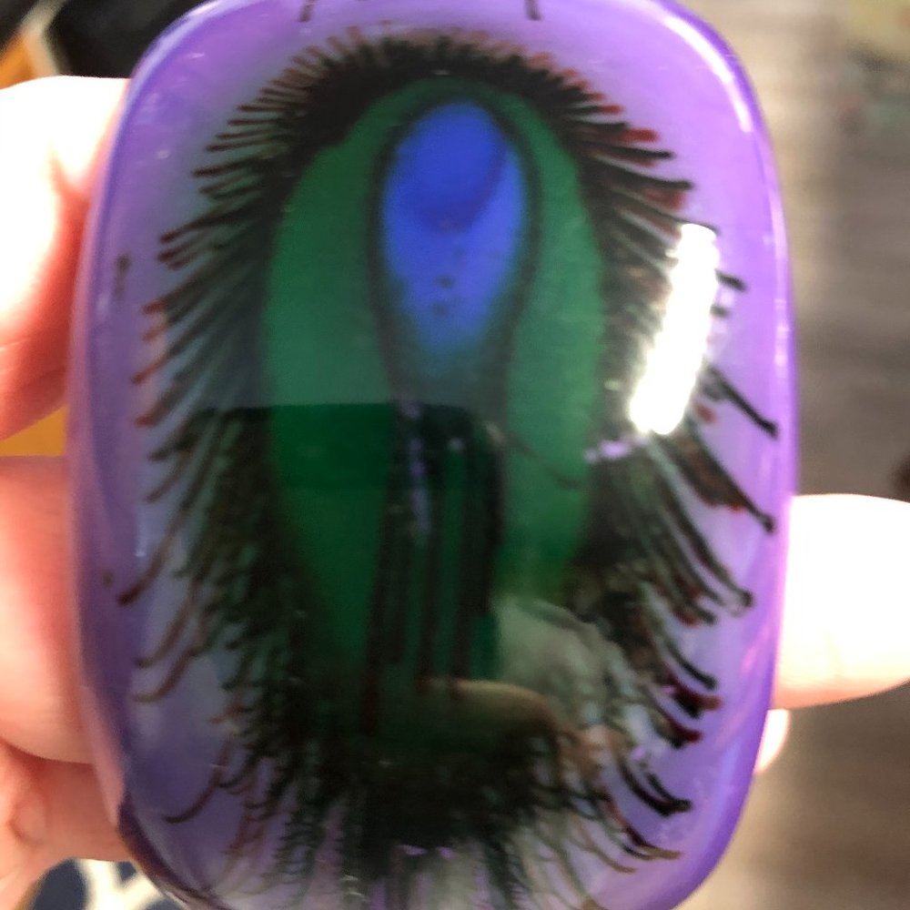 Purple peacock feather chunky bangle